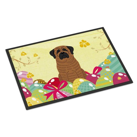 Carolines Treasures 24 x 36 in. Easter Eggs Mastiff Brindle Indoor or Outdoor Mat BB6015JMAT
